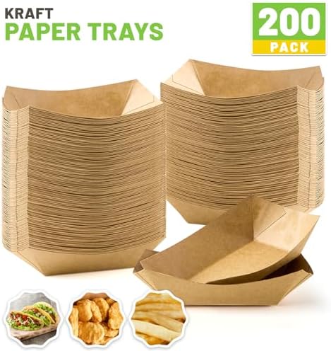 ZORRITA 200 Pack 1/4 Lb Mini Paper Food Trays
