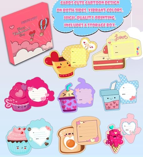HSHFAMIIY 40 Pack Valentines Day Cards for Kids School | Valentines Cards for Kids Classroom, Classroom Exchange Gift for School Parties, Valentine's Crafts Accessories Treats Party Favors