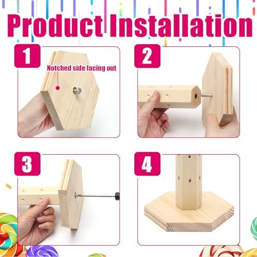 48 Hole Wooden Cake Pop Stand, Lollipop Holder for Wedding, Birthday Party