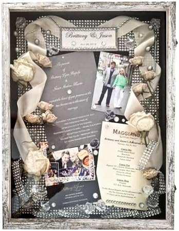 Large Shadow Box Frame 18x24 Display Case, White Wedding Bouquet Memory Box