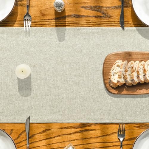 Artoid Mode Beige Table Runner, Seasonal Summer Fall Washable Kitchen Dining Table Decoration for Home Party Decor 13x108 Inch
