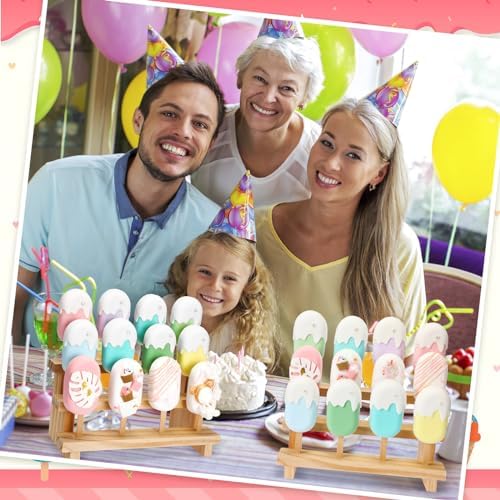 Bokon 2 Pcs Wood Cakesicle Stand for Wedding Birthday Baby Shower Party