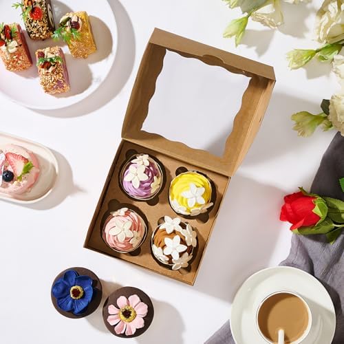50 Pack Christmas Brown Chocolate Bomb Gift Boxes with Window