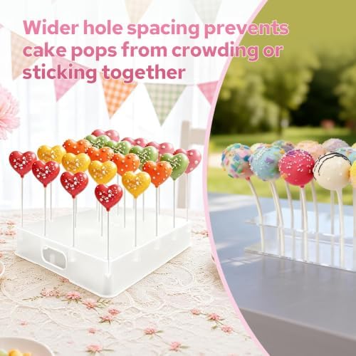 2 Pack Cake Pop Stand, 20 Holes(Clear)