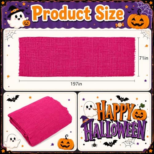 197"x71" Pink Halloween Scary Gauze, Spooky Cloth Party Decoration