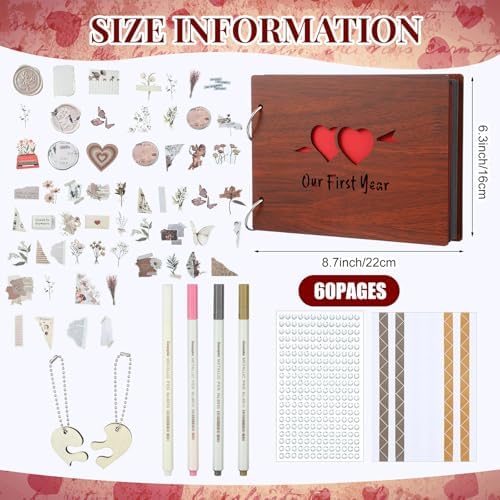 Kosiz Our First Year Anniversary Scrapbook Wooden Photo Album 8.7x6.3 DIY