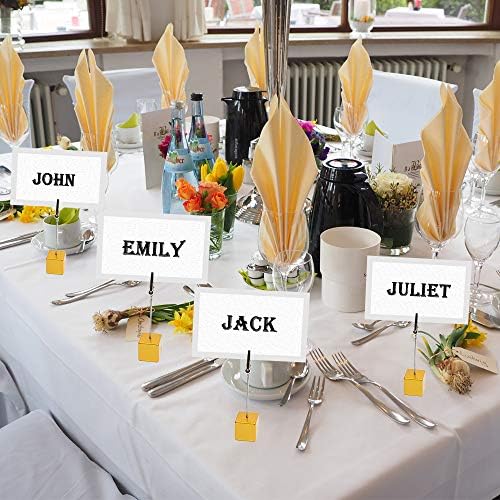 10pcs Table Number Holder Name Place Card Holder Memo Clip Holder Stand Note Holder Pictures Card Paper Menu Clip (Gold)