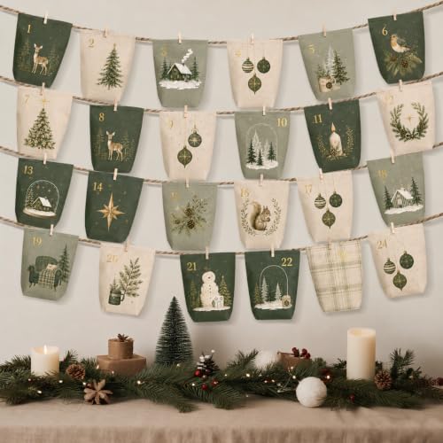 Yinsun Advent Calendar 2026, 24 Christmas Empty Calendars to Fill