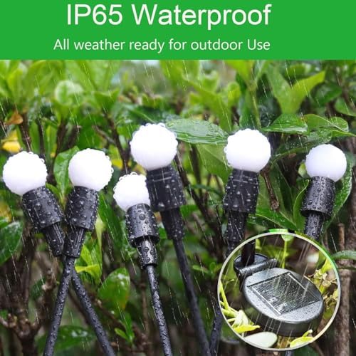 6 Pack Solar Garden Lights Outdoor Waterproof Firefly Lights Warm White