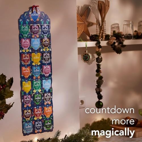 Pukka 2025 Advent Calendar Organic Tea Sampler, Selection of 24 Delightful Black & Green Tea Infusions, Christmas Gift Idea for Tea Lovers, 100% Organic (Pack of 2)