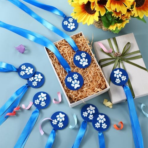 AmazingSpark 60 Pcs Paw Award Medals, 2 Inch Rubber Medals Bulk Winner Encourage Team Participation for Kids Adults Trophy Award Prize Gift Competitions Graduation Party