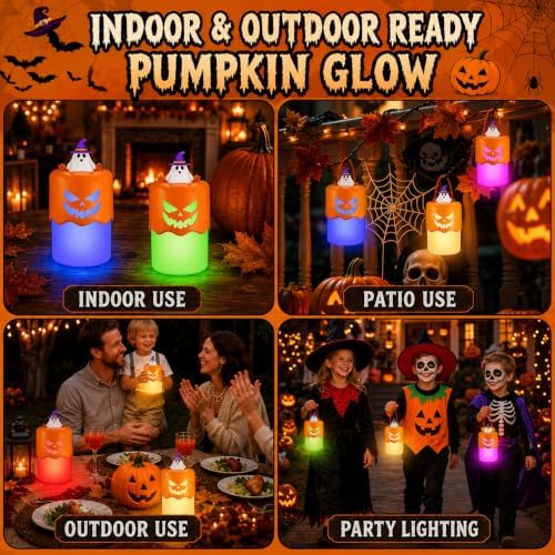 Rechargeable Halloween Pumpkin Lantern Light Collapsible Jack O Lantern