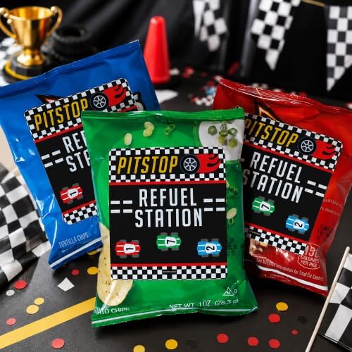 Race Car Chip Bag Stickers, 32 Count