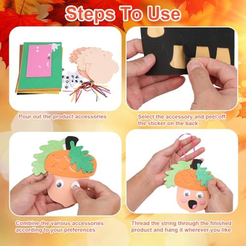 Fennoral 12 Pack Fall Crafts for Kids Make You Hazelnut Foam Stickers DIY Autumn Art and Craft for Boys Girls Party Supply Art Activities Birthday Gifts Fall Thanksgiving Decoration
