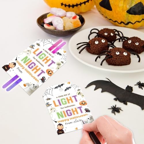 Aukolass 50pcs Halloween Glow Stick Holder Tags (Light)