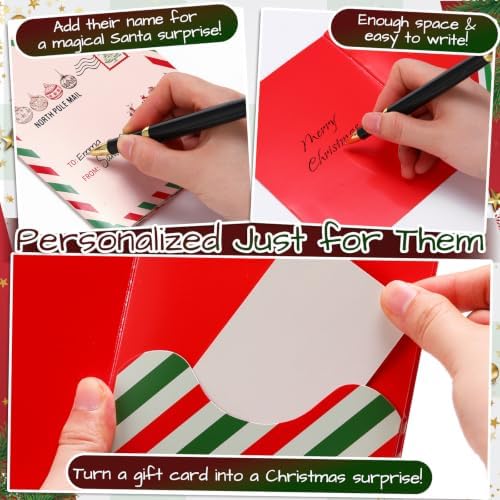 AmazingSpark 4 Set Postal Themed Christmas Gift Card Booklet for Cash