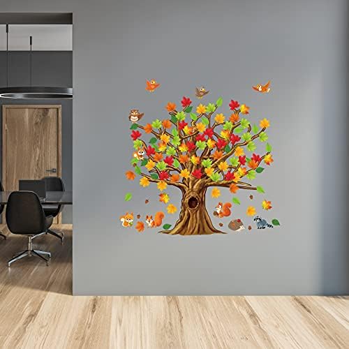 Gersoniel 90 Pcs Classroom Tree Bulletin Board Decor, Fall Animal Style