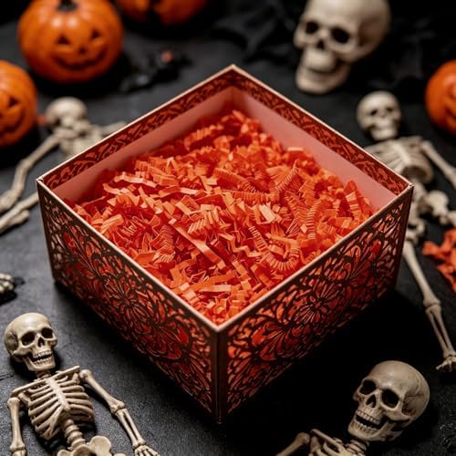 Zankubom 10 LB Orange-1 Crinkle Cut Paper Shred Filler Great for Gift Wrapping, Basket Fillers, Birthday, Gift Wrapping, Anniversary, Halloween Thanksgiving Christmas Party Decor Filling Supplies
