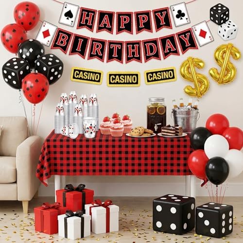 Uiifan 50 Pcs Casino Party Decoration 12oz Las Vegas Supply Game Night Cups