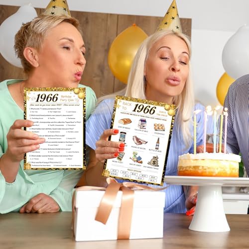 30Pcs 60th Birthday Game Cards, 1966 Quiz & Guess the Price Game