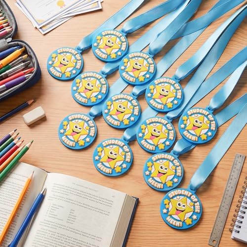 AmazingSpark 60 Pcs Student of The Week Award Medals, 2 Inch Rubber Medals Bulk Winner Encourage Team Participation for Kids Adults Trophy Award Prize Gift Competitions Graduation Party