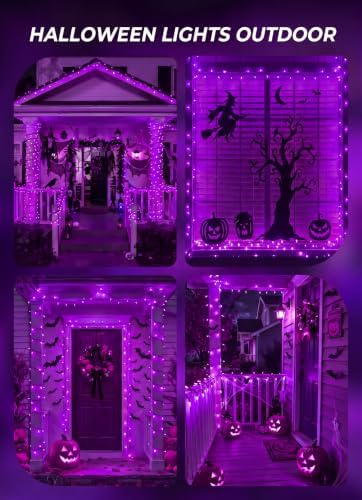 Purple LED Halloween Lights Indoor Outdoor, 33FT 100LED Mini String Lights