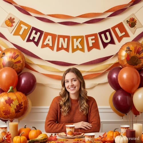 Thankful Banner Thanksgiving Party Decorations