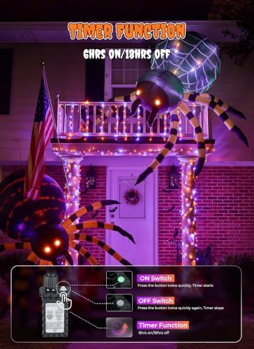 Minetom 400 LED Halloween String Lights 132FT Outdoor Halloween Lights
