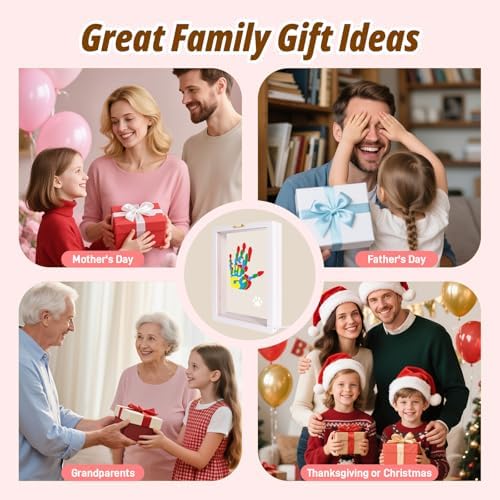 Sortnic Family Handprint Kit with Light for 4, DIY Baby First Halloween