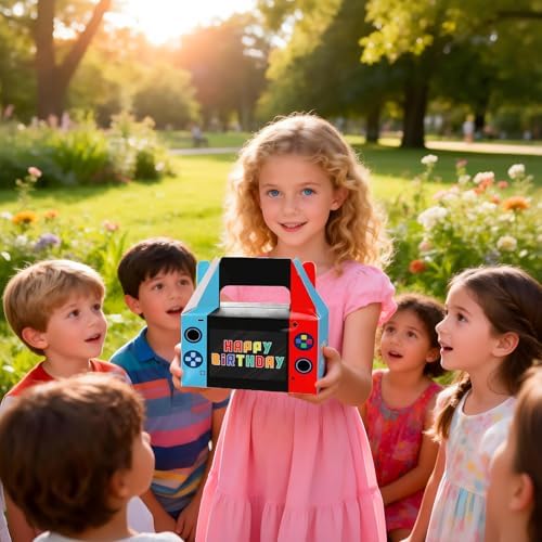 Video Game Party Favor Boxes Gamer Birthday Goodie Bags Console Treat Box