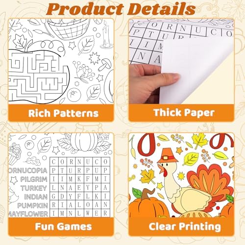 Thanksgiving Giant Coloring Poster Fall Turkey Paper Tablecloth
