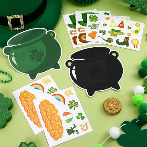 JUNEBRUSHS 32 Pcs St. Patricks Day Craft Kits for Party Activities Gifts