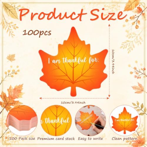 Qilery 100 Pcs Thanksgiving Table Place Cards Fall Maple Leaves Cutouts