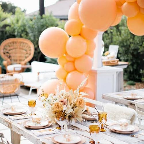 PartyWoo Pearl Peach Balloons 140pcs Pastel Light Pale Orange Color