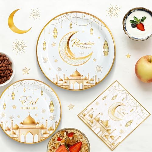 180pcs Ramadan Eid Mubarak Party Supplies,Serves 60