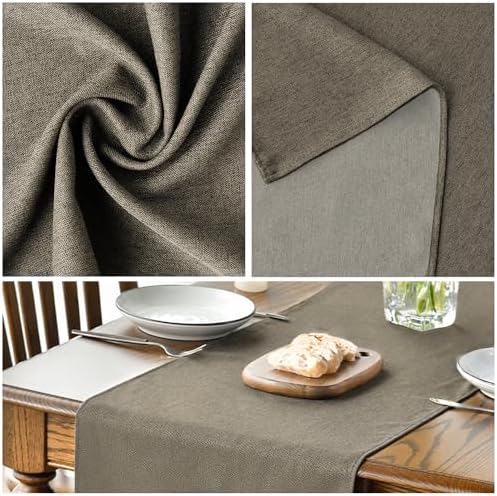 Artoid Mode Coffee Brown Table Runner, Seasonal Fall Washable Kitchen Dining Table Decoration for Home Party Decor 13x48Inch