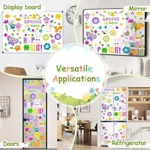6 Pack Spring Window clings – Reusable Window Cling for Glass Windows