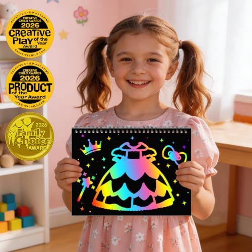 ZMLM Scratch Paper Art-Crafts Gift: 2 Pack Rainbow Notebooks Supplies Toys