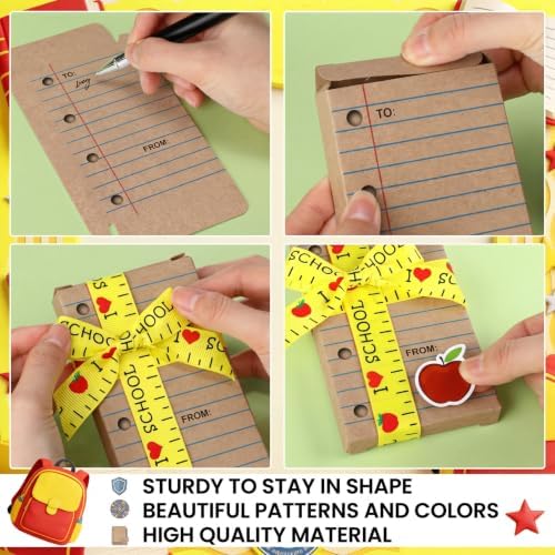 Lineshading 12 Pcs Back to School Teacher Gift Card Box Holder,Cowhide