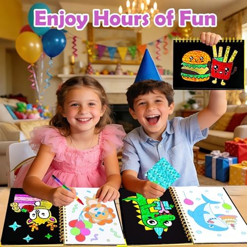 FUNNYB&G Foil Art Craft Kit for Kids, Sparkly Birthday Gift Toy for Kids
