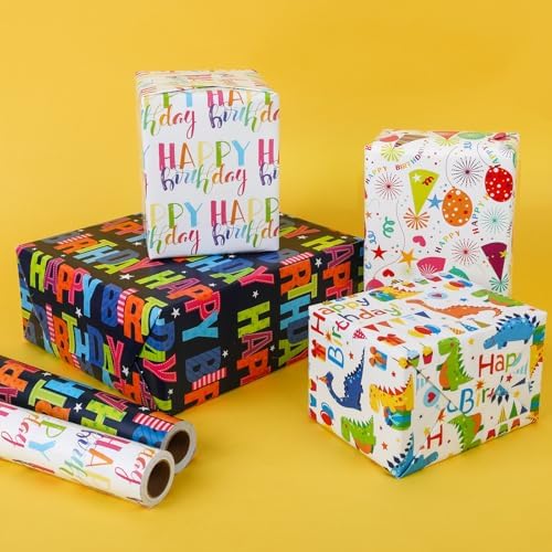 Birthday Wrapping Paper,Birthday Gift Wrapping Paper-17 Inch X 32.8 Feet