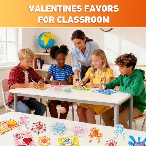 24PCS Fidget Spinners,Funny Sensory Fidget Toys with Valentines Card