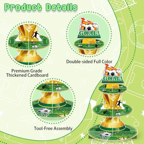 Soccer Party Decorations Soccer Cupcake Stand Sports Cake Topper Supplies