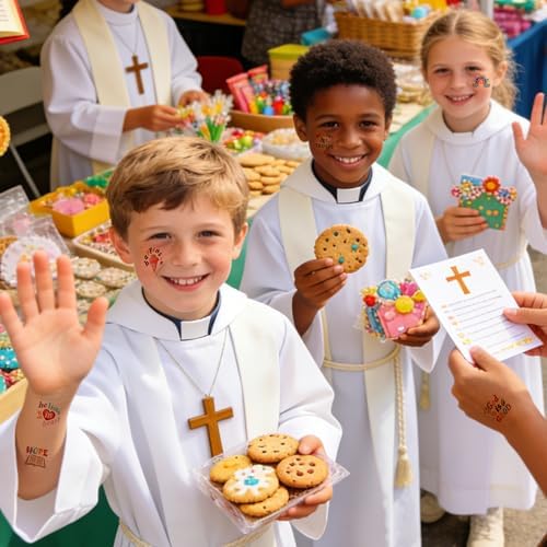 Christian Easter Temporary Tattoos for Kids, Bible Verse Tattoos Temporary
