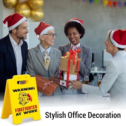 Funny Firefighter Gifts Office Decor Warning Firefighter at Work Desk Sign Graduation Birthday Gifts for Firefighters Firemen