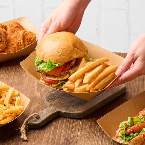 ZORRITA 50 Pack 4 LB Large Paper Food Trays