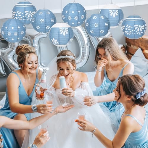 Baquler 12 Pcs Cielito Lindo Hanging Lanterns Decorations, Blue