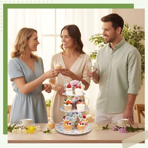 3 Tier Wildflower Party Decor Baby in Bloom Baby Shower Cake Stand