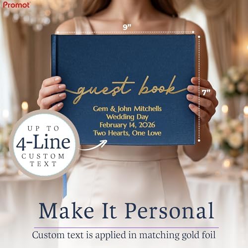 Promot Personalized Guestbook (Sapphire Blue) - 110 Lined Pages