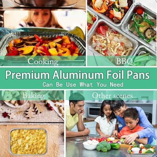 WANBAO 8.3"x6.2" 2.25LB Disposable Tin Foil Pans with Lids, 150 PACK